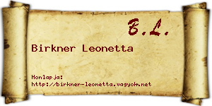 Birkner Leonetta névjegykártya